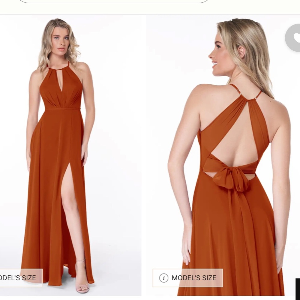 Azazie Evalleen Paprika A-Line Dress